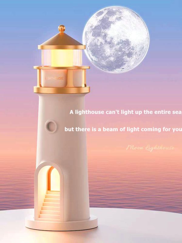 lighthouse night light, moon lamp projector - Image 2