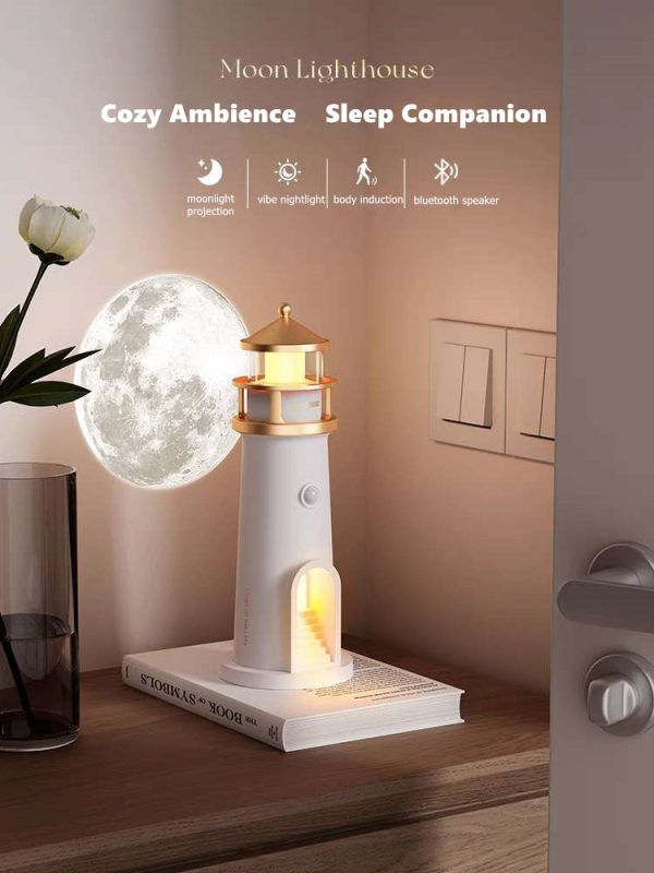 lighthouse night light, moon lamp projector - Image 4