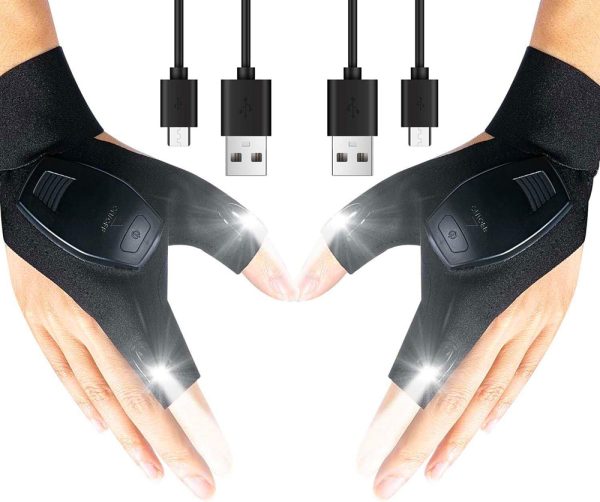Rechargeable LED flashlight gloves hands free - Image 2
