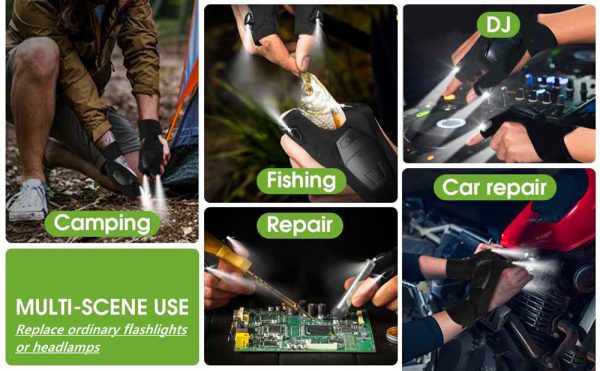 Rechargeable LED flashlight gloves hands free - Image 5