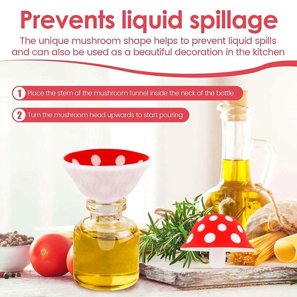 Mushroom design food grade silicone funnel 2ps - Image 3