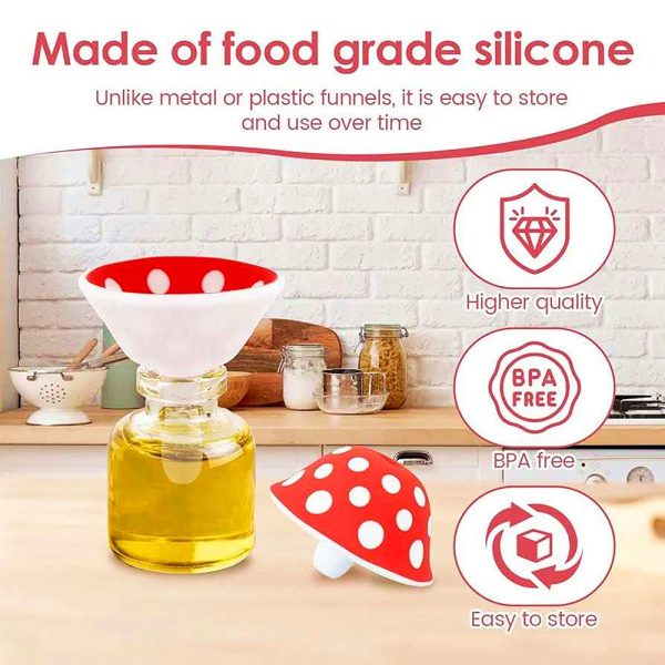 Mushroom design food grade silicone funnel 2ps