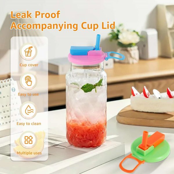 Soda Can Lids with Straws 4 pack 4 colors - Image 5